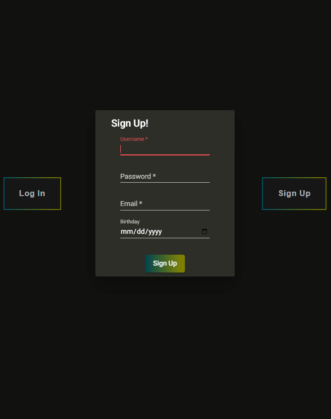 screenshot of Angular login screen